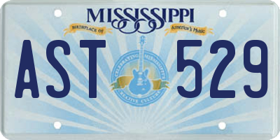 MS license plate AST529