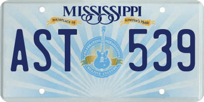 MS license plate AST539
