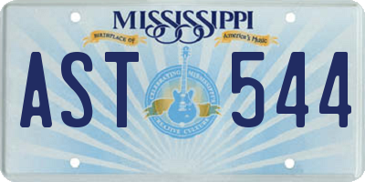 MS license plate AST544