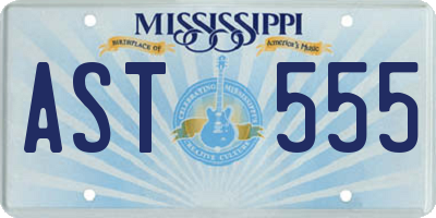 MS license plate AST555
