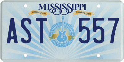 MS license plate AST557