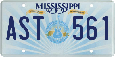 MS license plate AST561