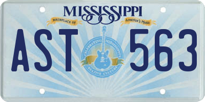 MS license plate AST563