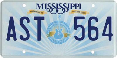MS license plate AST564