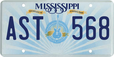 MS license plate AST568