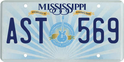 MS license plate AST569