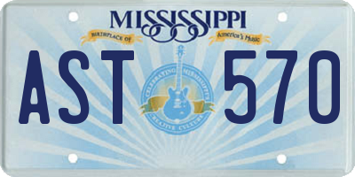 MS license plate AST570