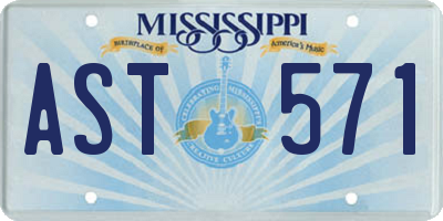 MS license plate AST571