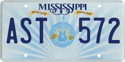 MS license plate AST572