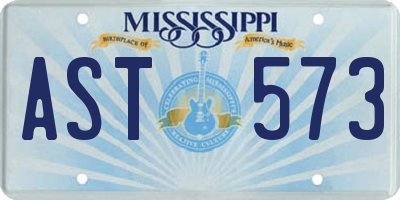 MS license plate AST573