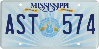 MS license plate AST574