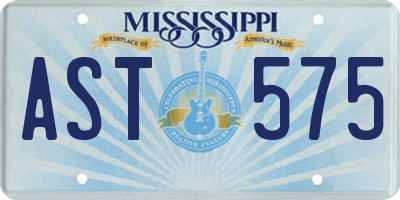 MS license plate AST575