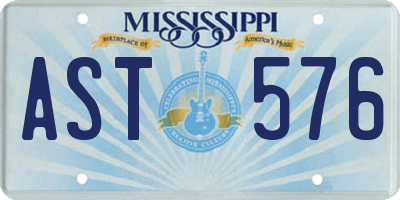 MS license plate AST576