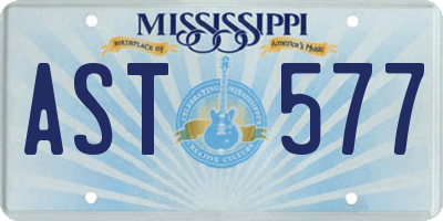MS license plate AST577