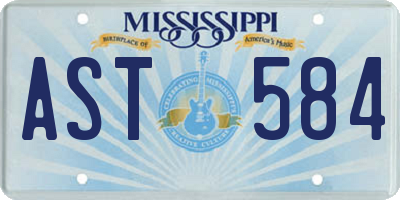 MS license plate AST584