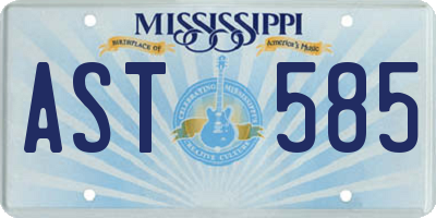 MS license plate AST585