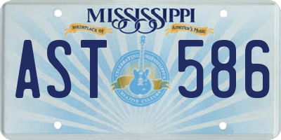 MS license plate AST586