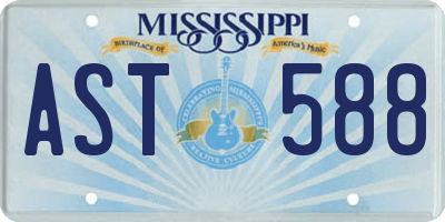 MS license plate AST588