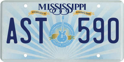 MS license plate AST590