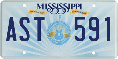 MS license plate AST591