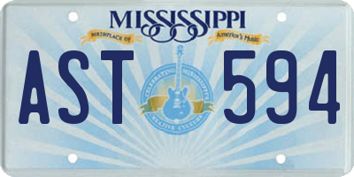 MS license plate AST594