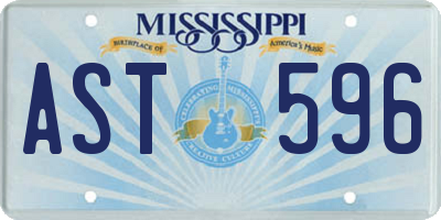 MS license plate AST596