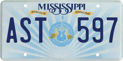 MS license plate AST597