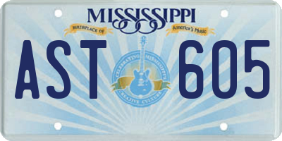MS license plate AST605