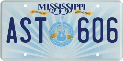 MS license plate AST606