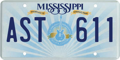 MS license plate AST611