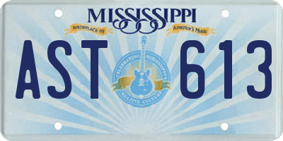 MS license plate AST613