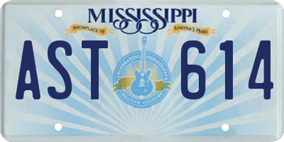 MS license plate AST614