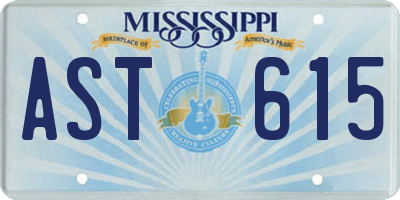 MS license plate AST615
