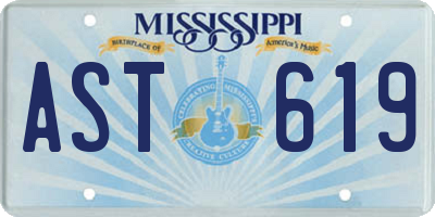 MS license plate AST619