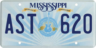 MS license plate AST620