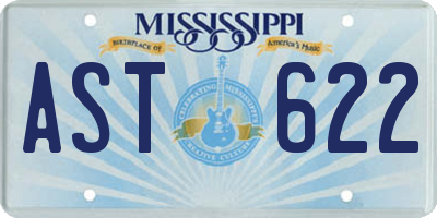 MS license plate AST622