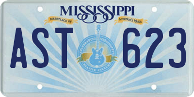 MS license plate AST623