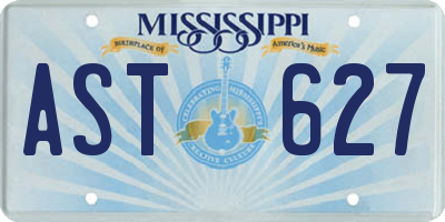 MS license plate AST627