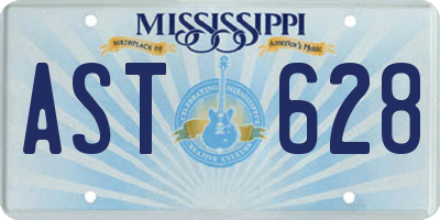 MS license plate AST628