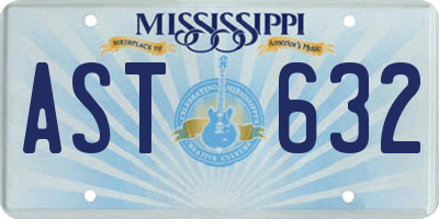 MS license plate AST632
