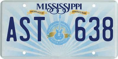 MS license plate AST638