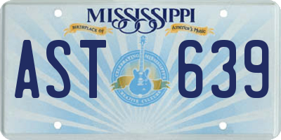 MS license plate AST639