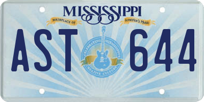 MS license plate AST644