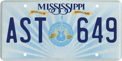MS license plate AST649