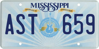 MS license plate AST659