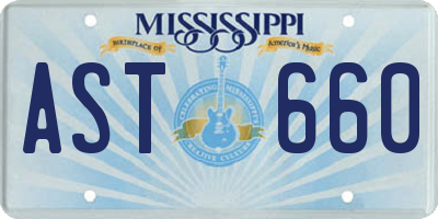 MS license plate AST660