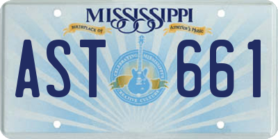 MS license plate AST661