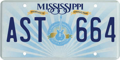 MS license plate AST664