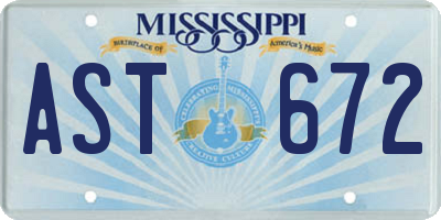 MS license plate AST672