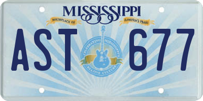 MS license plate AST677